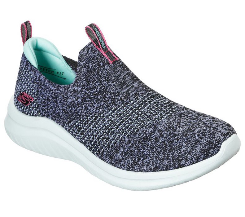 Skechers Dam Svarta/Vita Slip On - Ultra Flex 2.0 - Pretty Dazzling - Sverige (PBUHD-4579)